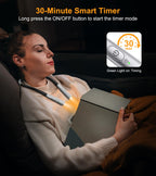 Gritin Book Light, Eye Caring 4-Color&5-Brightness Neck Light Reading Light