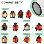 90304 Replacement Filter Kit Compatible with Shop Vac Cartridge Filter 90350 90304 90333 90585, Fits Most 5 Gallon and above Wet Dry Vacuum Cleaner (2+2+4+1)