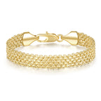 Simlayton 14K Gold Bracelets for Women Gold Mesh Bracelet for Womens