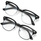 racico Eyewear Frame for Men and Women, Fashion Vintage Classic Blue Light Glasses Semi-Rimless Half Frame