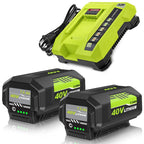 GERIT BATT 2Pack 7.5Ah OP4026 Replacement for Ryobi 40V Batteries and OP401 Charger, Compatible with Ryobi 40V Battery OP4040 OP40404 OP40201 (7.5Amps-3PC)