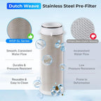 iSpring WSP-50 Spin Down Sediment Water Filter, Whole House Reusable Flushable Prefilter for Well Water, 50-Micron, 1" MNPT + 3/4" FNPT, Lead-Free Brass