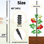 Besitu Rebar Stakes 48 inches 16-Pack Concrete Form Stakes Straight 3/8" Diameter Rebar Ground Metal Stakes for Landscaping, Securing Fence, Garden Plants Support, Survey Markers and Securing Trees