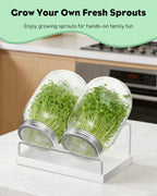Pawfly Sprouting Kit, Wide Mouth 1 Quart (1000 mL) Mason Jars