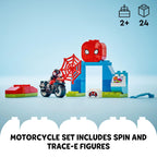 LEGO DUPLO Marvel Spin’s Motorcycle Adventure Fantasy Playset, Based on Spidey and His Amazing Friends TV Show, Build-and-Rebuild, Toddler Toys, Preschool Motorcycle Toy for Kids' Ages 2 and Up, 10424