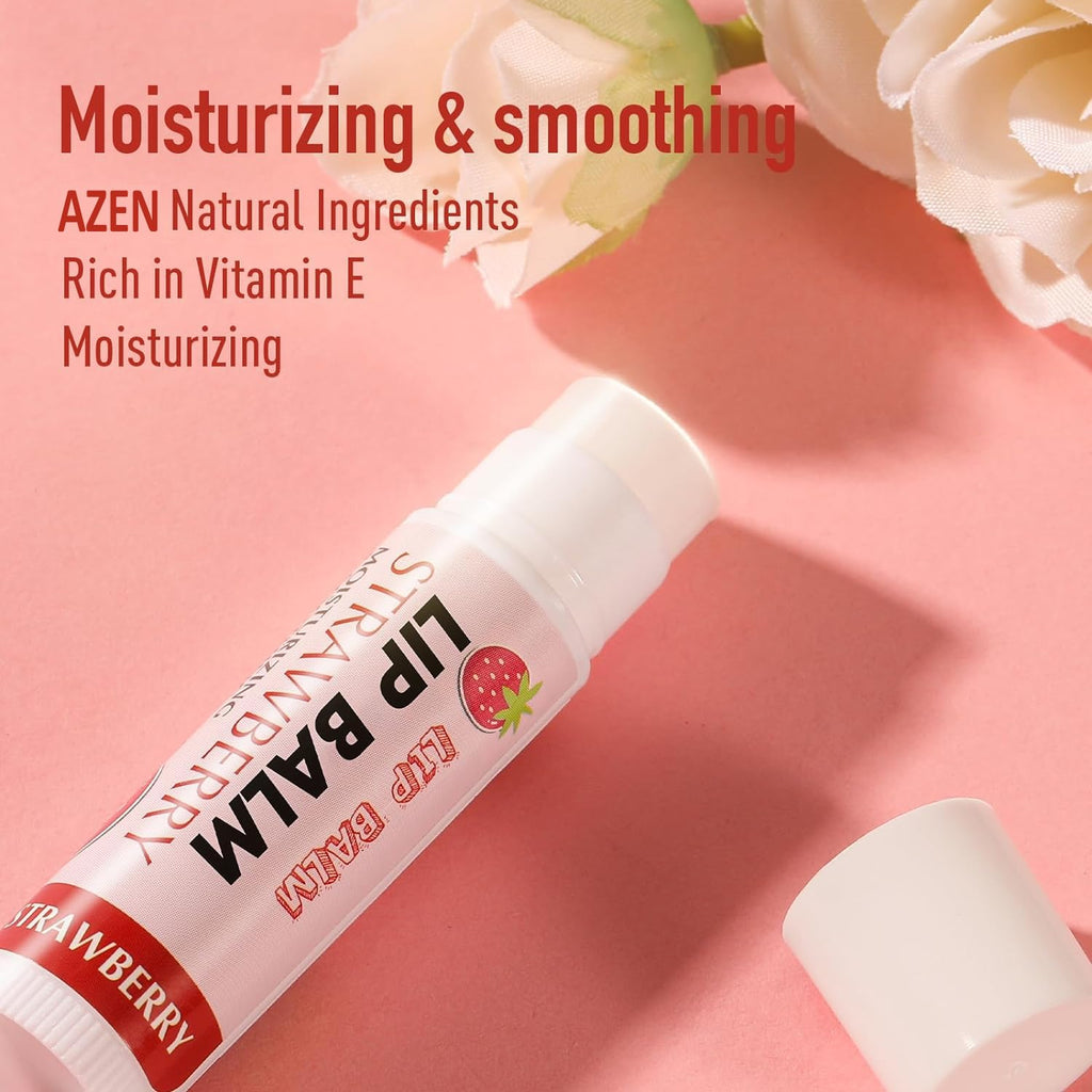 AZEN 50 Pack Lip Balm, Natural Lip Balm Bulk, Lip Care Product, Moisturizing Lip Balms for dry cracked lips, Valentines Gifts Easter Basket Stuffers - 12 Flavors