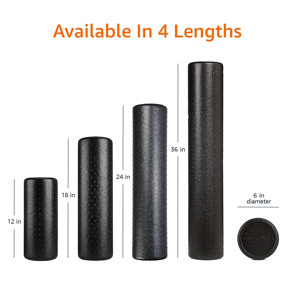 Amazon Basics High Density Foam Roller for Exercise and Recovery, 24 Inches, Blue Speckled