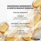 mivida 100 Count Hypoallergenic Individually Wrapped Makeup Remover Wipes with Vitamin E | Dermatologist Tested | Alcohol-Free, Fragrance-Free makeup remover wipes individually wrapped