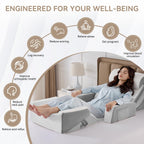 Yojoker 9PCS Orthopedic Bed Wedge Pillow Set for Sleeping, Back and Leg Pain Relief, Post Surgery Foam Pillow for Body, Triangle Adjustable Support Pillow - Acid Reflux Sleeping Pillows