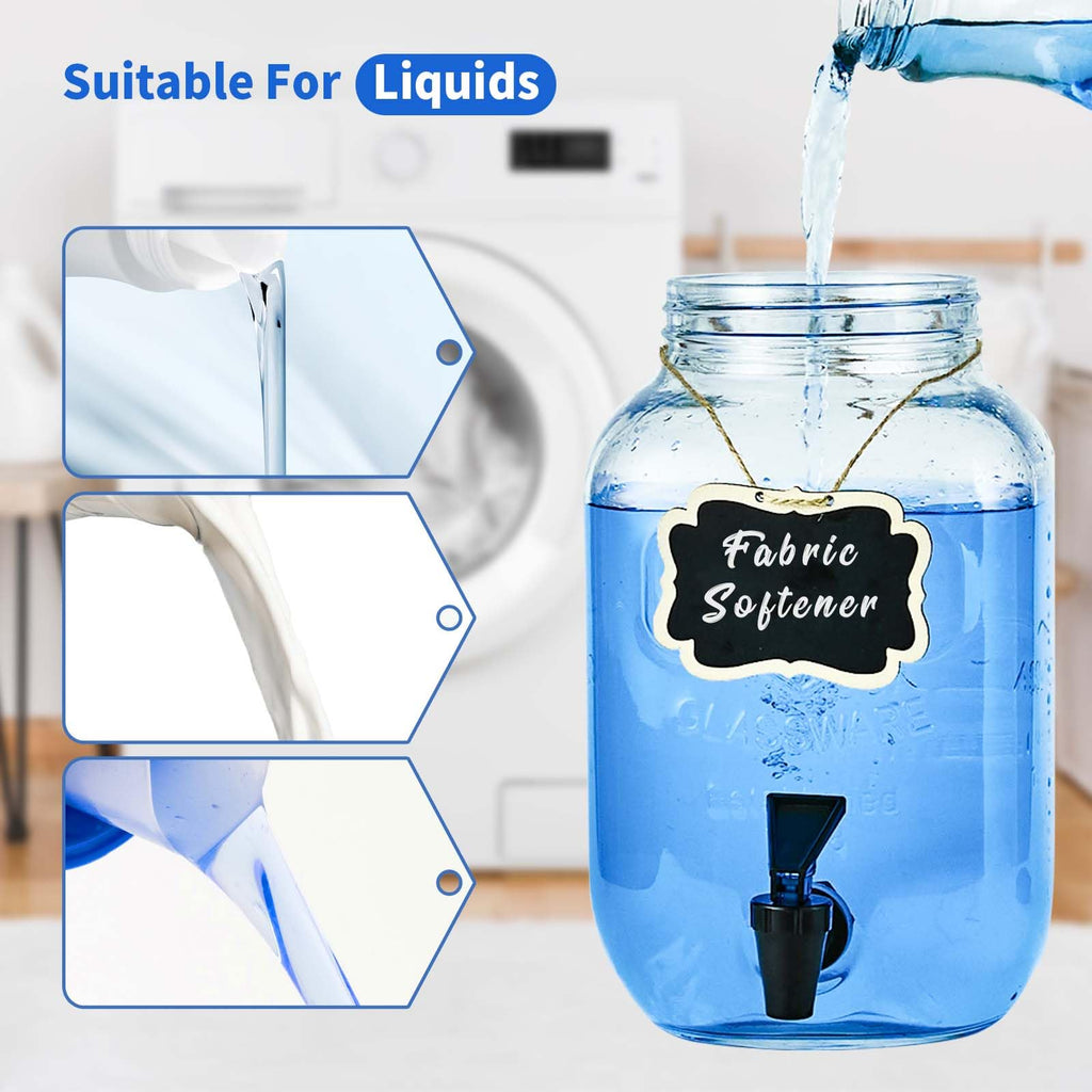 1 Gallon Liquid Laundry Detergent Dispenser with Stand, Glass Laundry Soap Dispenser, Glass Jars for Laundry Room Organization and Storage, Liquid Detergent, Fabric Softener