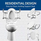 Bemis Assurance 3" Raised Toilet Seat with Handles, Made in USA, Secure Hinges, Clean Shield Guard, Elongated, White
