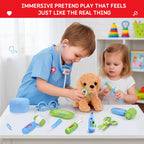 Meland Doctor Kit for Child with Puppy, Pretend Play Toy Gift for Ages 3-6