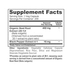 NusaPure Organic Beet Root, 400 mg, 200 Veg Capsules (Vegan, Non-GMO)