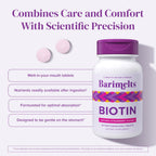BariMelts Biotin 5000mcg, 90 Fast-Dissolving Tablets (3-Month Supply), Sugar-Free Bariatric Vitamins for Women, Natural Strawberry Flavor