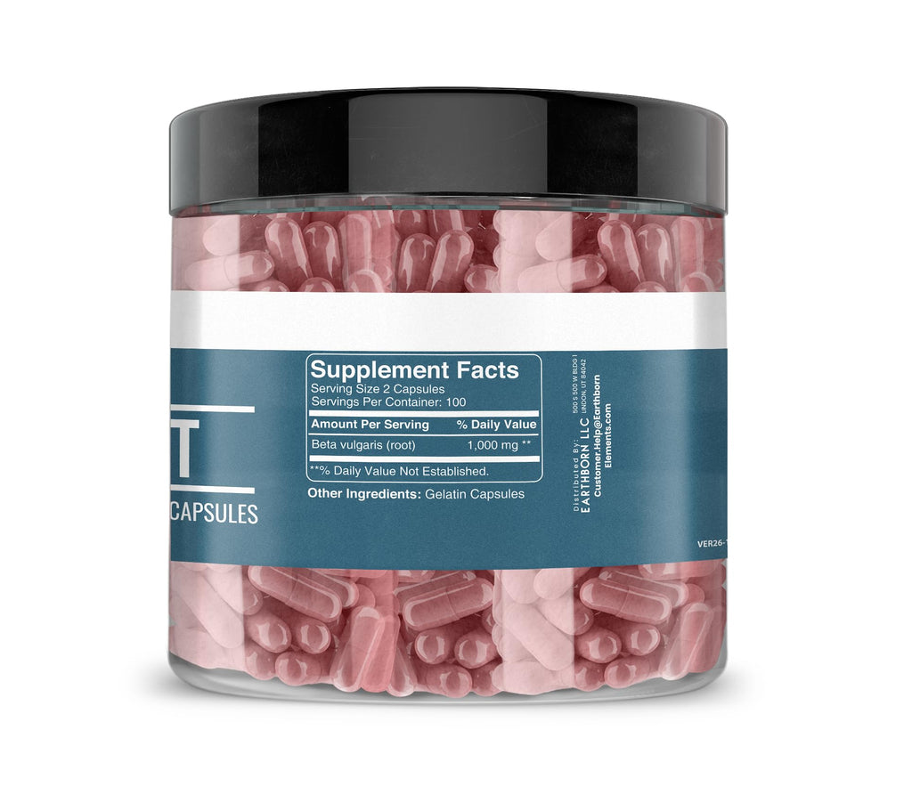 Earthborn Elements Beet Root 200 Capsules, Pure & Undiluted, No Additives