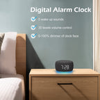 Buffbee Sound Machine & Alarm Clock 2-in-1, 0-100% Clock Face Brightness, Bottom Colored Light, Sleep Timer, Precise 30-Level Volume Control White Noise Machine - Twilight