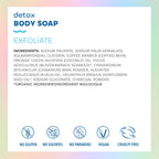 Seaweed Bath Co. Exfoliate Detox Body Soap, 3.75 Ounce (Pack of 3), Sustainably Harvested Seaweed, Charcoal