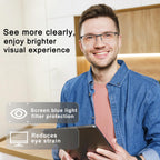 EYECEDAR 5 Pack Quality Reading Glasses Men Metal Half Frame Spring Hinges Blue Light Blocking Computer Eyeglasses Readers for Men 2.0