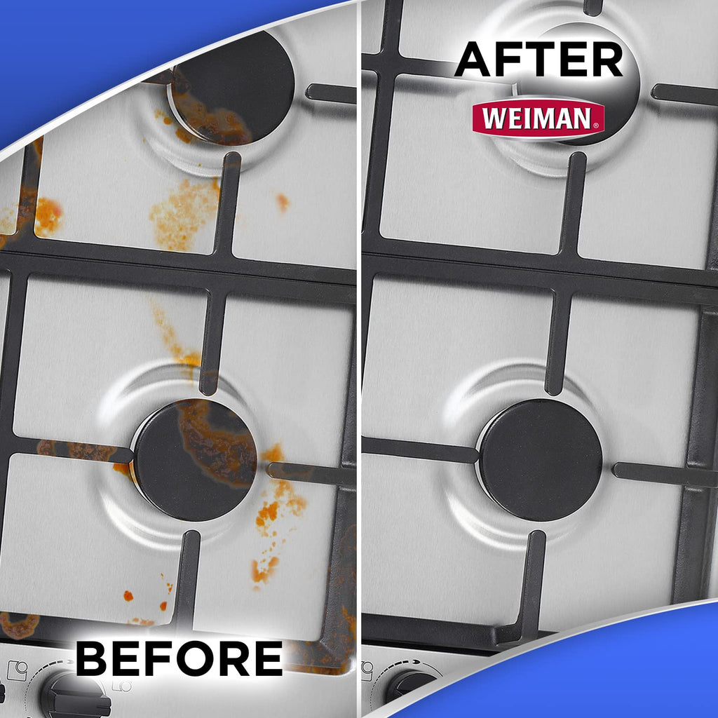 Weiman Heavy Duty Gas Range & Stove Top Cleaner and Degreaser - 2 Pack, 24 Ounces with MicroFiber Cleaning Towel
