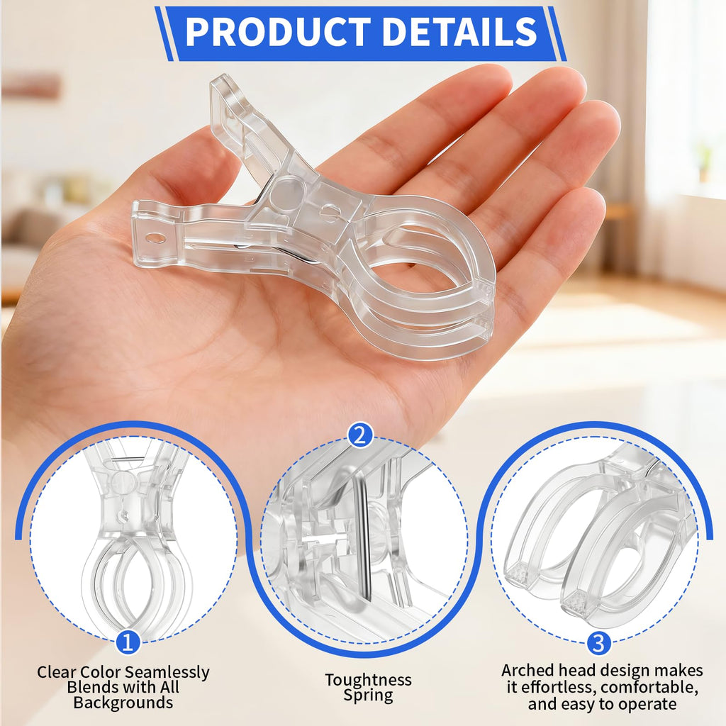 15 Pack Balloon Arch Clips, Large Clear Spring Clamps for Backdrop, 3.5'' Plastic Clips Supplies for Birthday Decoration Accessories Beach Towels Crafts Swimming Pool Photography Studios