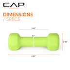 CAP Barbell Neoprene Dumbbell Weights, 2 lb Pair, Chartreuse