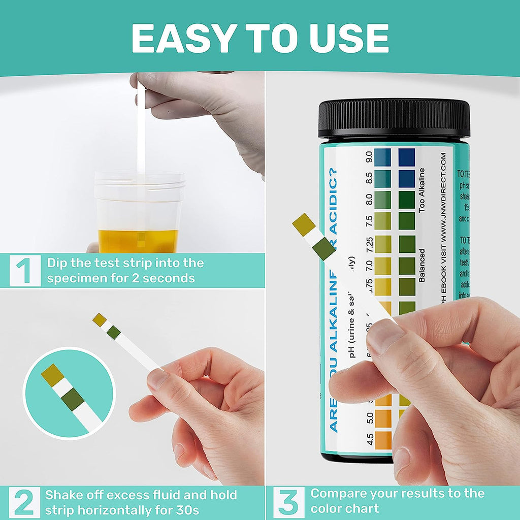 JNW Direct pH Test Strips for Urine and Saliva - 150 Litmus Paper Strips
