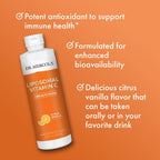 Dr. Mercola Liquid Liposomal Vitamin C - Antioxidant & Immune Support Supplement - Includes Vitamin E - GMO-Free, Gluten-Free & Soy-Free - Citrus Vanilla Flavor - 450 mL (30 Servings)