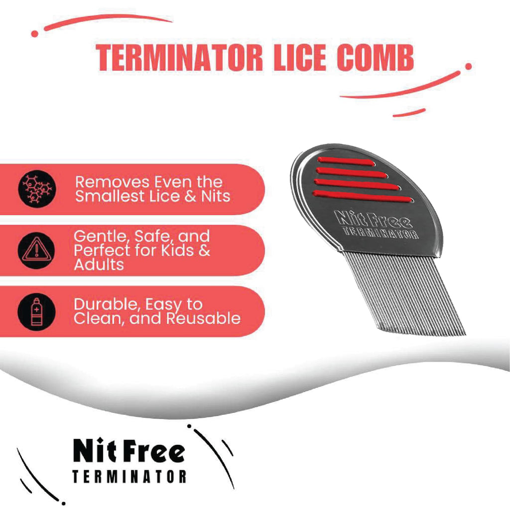Nit Free Terminator Lice Comb - Professional Stainless Steel Comb for Effective Head Lice Treatment (Colors May Vary) (Pack of 24)