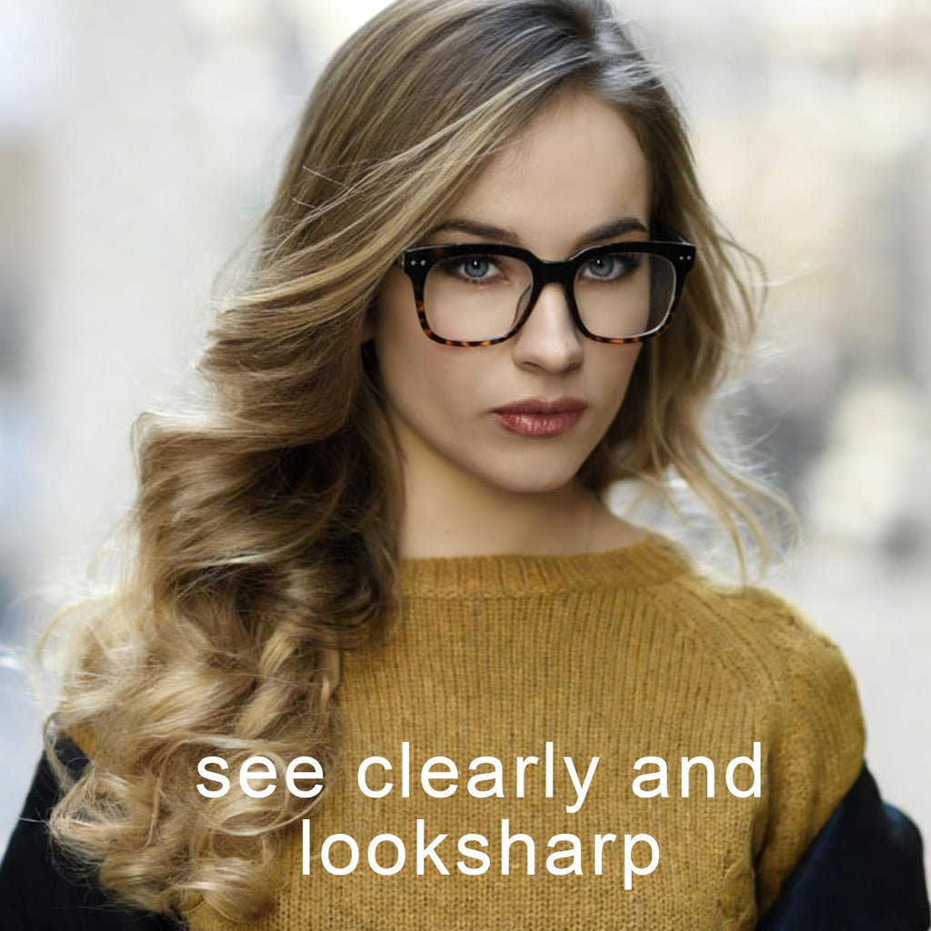 CHOFILORD 6 Pack Fashion Reading Glasses for Women Men Blue Light Blocking Oversized Square Readers with Spring Hinge (6 Pack Mix, 2.00)