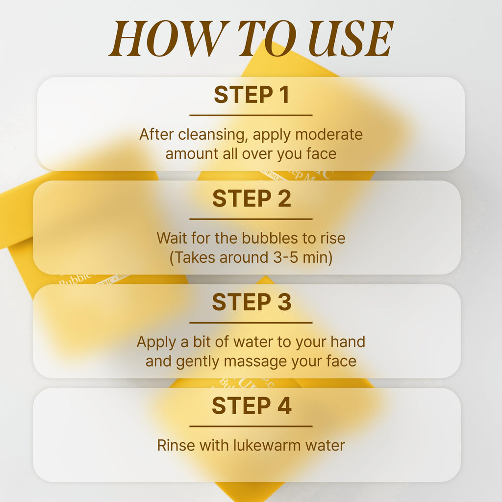 P.CALM Turmeric Bubble Deep Mask – Turmeric & Carbonated Water for Soothing Redness and Even Skin-Tone, Korean Clay to Bubble Wash-Off Pack, Stocking Stuffers (90g / 3.17 oz)