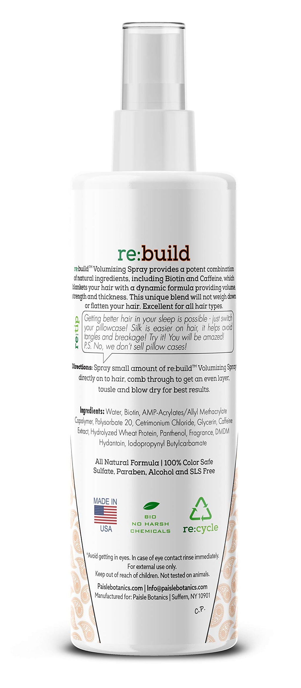 Biotin Volumizing Spray - Natural Hair Thickening and Growth Product for Fine Hair Texture - Volumizer for Men and Women