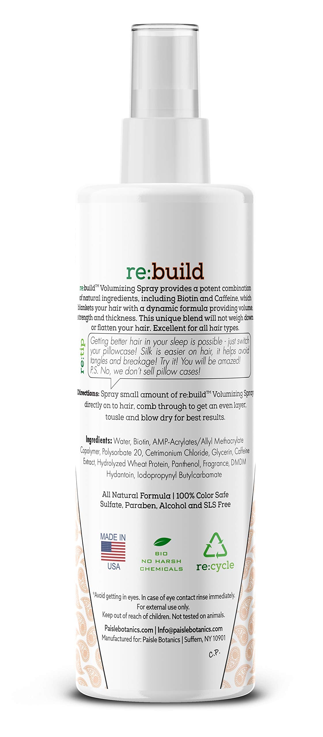 Biotin Volumizing Spray - Natural Hair Thickening and Growth Product for Fine Hair Texture - Volumizer for Men and Women