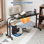 TigerDad Mobile Over The Bed Recliner Table - Adjustable Height & Length, Stable Laptop Tray Chair Table with Wheels for Kids & Adults