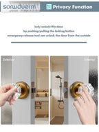 SORWDUERM Antique Brass Door Knobs Crystal Door Knob Interior Privacy Door Knob for Bedroom and Bathroom Glass Door Knob,Zinc Alloy 1 Pack