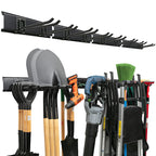 TIDYME Garage Tool Organizer Wall Mount - 64 inches - Sturdy Storage Rack with Adjustable Hooks, Anti-Rust - Easy Installation, 400lbs Capacity - Garden Tool Organizer (04 Racks & 08 Hooks)