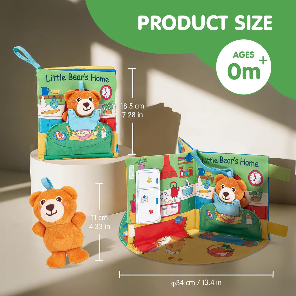 hahaland Baby Book for 1 Year Old - Touch and Feel Soft Activity Books Tummy Time Baby Toy 6 9 12 18 Months Interactive Book for Babies 6-12 Month on Airplane Christmas Birthday Gift Stocking Stuffers