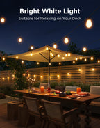 Govee S14 Bulb Outdoor String Lights 2, 96ft Smart RGBIC Warm White Lights with 30 LED Bulbs(2 Ropes of 48ft), 111 Scene Modes for Patio Decor, IP66 Compatible with Alexa, Google, Matter, APP Control