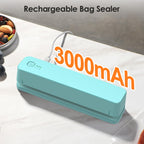 FEPPO Bag Sealer, 3000mAh Rechargeable Mini Bag Sealer with 6.2" Heating Strip, Heat Seal Portable 3 Adjustable Gears Quick Heat Sealer for Chips Snacks Candies Bags Food Storage