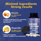 MagHealth Diosmin Hesperidin 1000mg - MPFF Micronized Formula, 900mg Diosmin + 100mg Hesperidin per Serving | Vein Support, Leg Circulation & Blood Flow Supplement | 60 Capsules, Non-GMO, Gluten Free