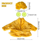Yooxuned Spa Day Porch Goose Outfits for 23" Statue, Fits 17/23/29" Cement Plastic Geese, 3-Pc Plush Bathrobe, Spa Head Wrap & Cucumber Eye Set, Funny Patio Poolside Garden Decor Gift for Goose Lovers