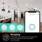 Kasa Smart Dimmer Switch 2-Gang HS220-2, Single Pole, Needs Neutral Wire, 2.4GHz Wi-Fi Light Switch Compatible with Alexa and Google Home, UL Certified, No Hub Required, White