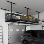 Jusgym 4X8FT Overhead Garage Storage Rack, 26"-40" Height Adjustable Garage Ceiling Storage Racks, Heavy Duty Metal Overhead Storage Organizer System, 750LBS Weight Capacity
