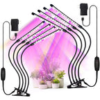 LED Grow Lights for Indoor Plants 2-Pack, Full Spectrum & Red Blue Spectrum Plant Growing Lamps with 3/9/12H Timer, 10 Brightness Levels, Clip-on Desk Plant Lights for Seedlings, Succulents, Flowers