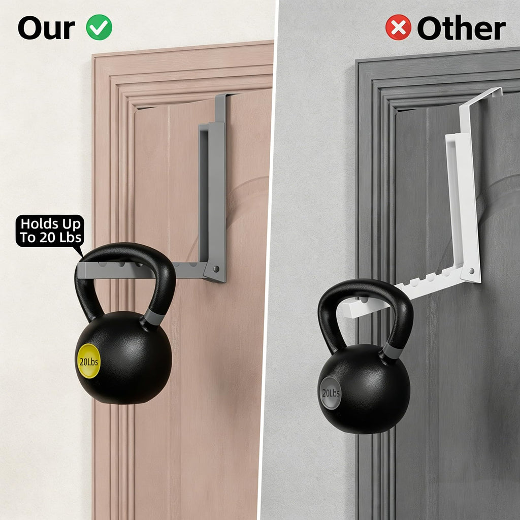 BAKON Over The Door Hanger Folding Clothes Drying Rack, Folding Hanging Coat Rack for Indoor Laundry Room Compact Small Space Foldable Portable Clothing Hanger Hook Collapsible-4 Pack (Gray)