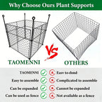 3 Pack Plant Protectors from Animals, 12Pcs 1" Mesh DIY Plant Cages 13.8"x13.8"x12", Metal Garden Animal Barrier with Stakes, Keep Rabbits & Chipmunks Out for Vegetables, Shrubs & New Plants