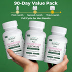 IKOTIET Magnesium Glycinate with Low Dose Zinc, Chelated Gentle Absorption VeganCapsules, 180 Count 90-Day Supply. Gluten, Dairy & Shellfish Free easy-swallow pills for men & women, Third-Party Tested