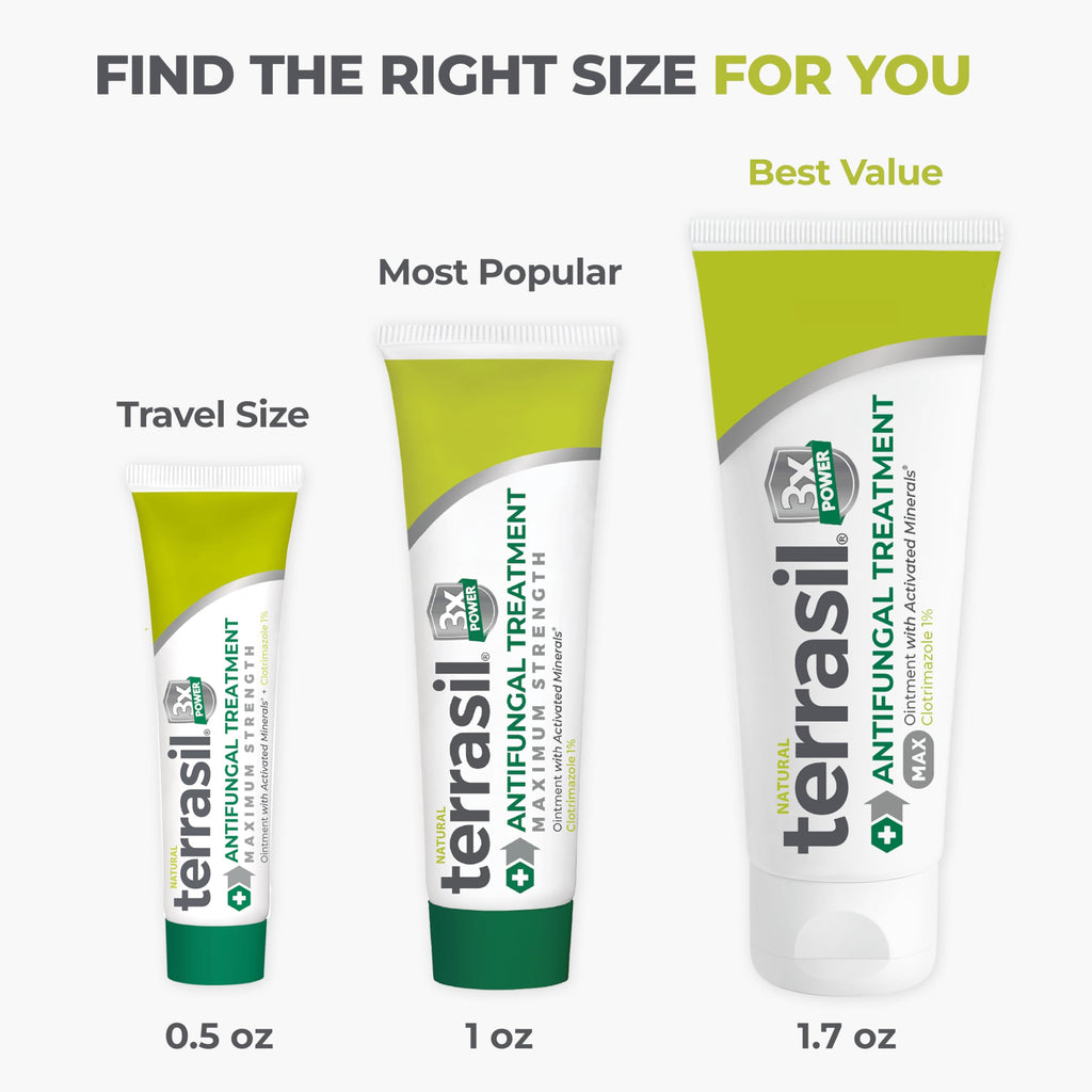 terrasil Clotrimazole Antifungal Cream, Relief for Fungal Yeast Infection, Athletes Foot Treatment, Jock Itch Ringworm, Men & Women, Natural Ingredients, Anti Fungal Cream for Skin and Feet (.5oz)