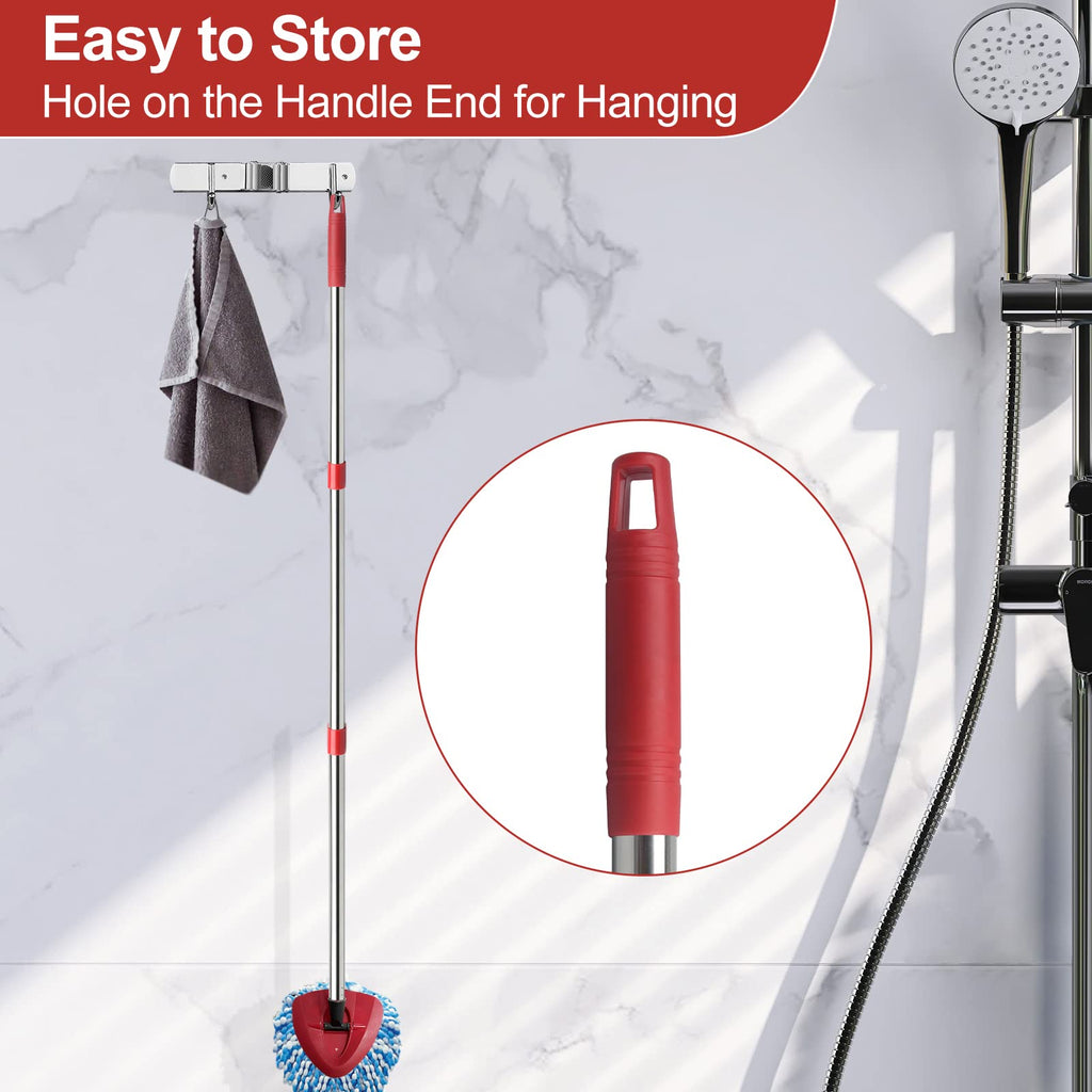 GRAREND 4-Section Spin Mop Replacement Handle, Mop Handle Compatible with Ocedar Spin Mop, 2.5-to-5 Foot Easy Cleaning Floor Mop Stick for Floor Cleaning