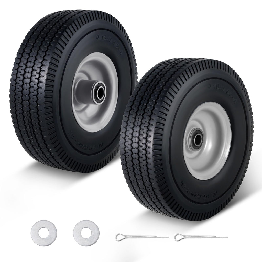 10" 4.10/3.50-4 Tire and Wheel 5/8''Axle Bore Hole&2.2''Offset Hub