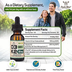 Vitamin D3 K2 5,000 IU Liquid Drops (5,000 IU of D3 and 200mcg of 99.9% All-Trans Patented K2 MK-7 (K2Vital)) Max Absorption Liquid Vitamin D Drops (30 Servings) by Double Wood (Pack of 2)